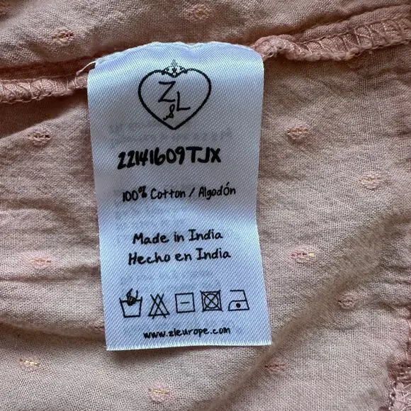 Z&L Europe Blush Pink Plunge Neck Tassel Mini Dress Cover Up Size L - Picture 10 of 12